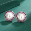 Jewelry Pearl Necklace with Diamond Colored Treasure S925 Pearl Stud Earrings Imitation Natural Pearl Collarbone Pendant