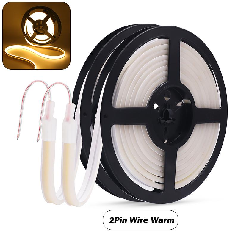 12V 24V COB Neon Strip Double Side Glow Waterproof 3000K 4500K 6000K Dimmable Linear Lighting 320 LEDs/m Ribbon Tape 0.5M-20M