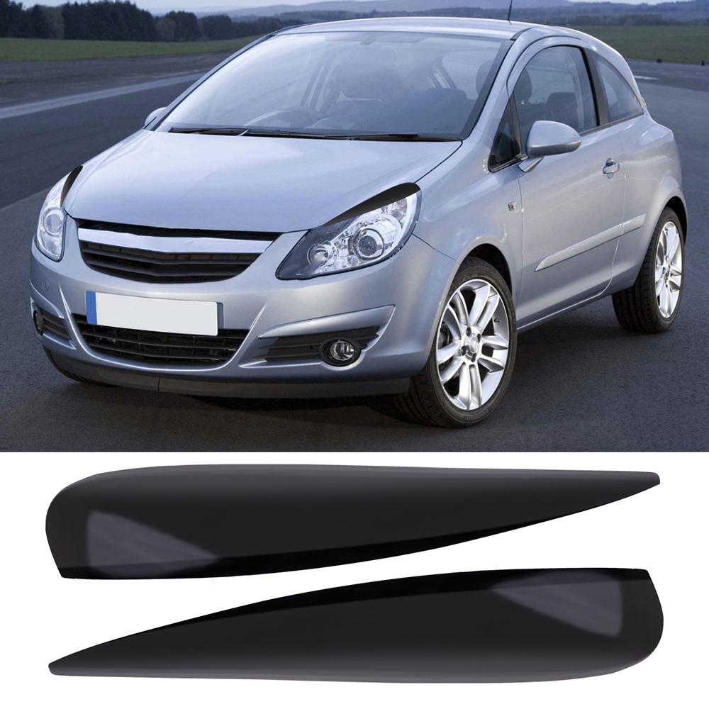 1 pair Headlamp Eyebrows Eyelids Spoilers For Vauxhall Corsa D 2006-2014