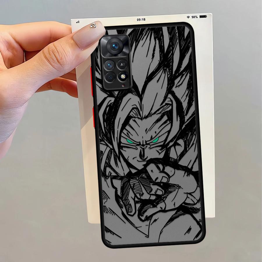 Чехол для Xiaomi Redmi Note 8T 13 14 12 ProPlus 9S 10S 11S 7 8 9 10 11 Pro 12s Черная кромка Ракушка 14 Pro+ Dragon Ball Goku Vegeta