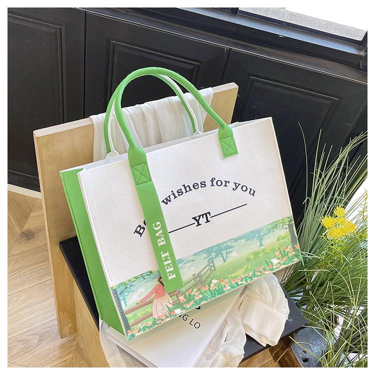 Модная контрастная цветная сумка-тоут Morris Ribbon большой вместимости для поездок на работу