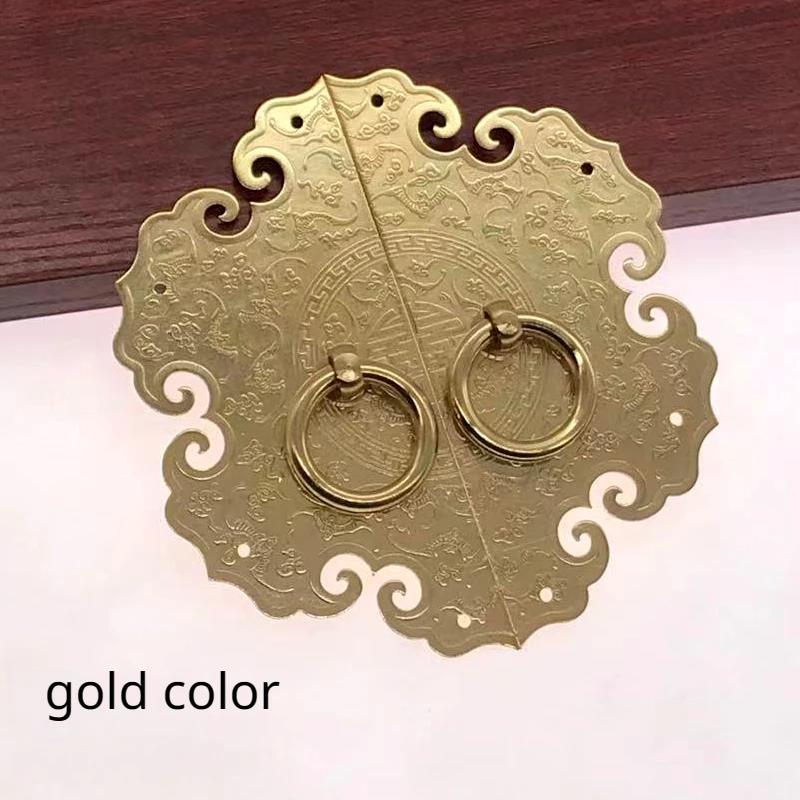 Chinese Antique Thickened Brass Cabinet Handle Furniture Accessories Shoe Cabinet Wardrobe Door Retro Handle Home Decoration