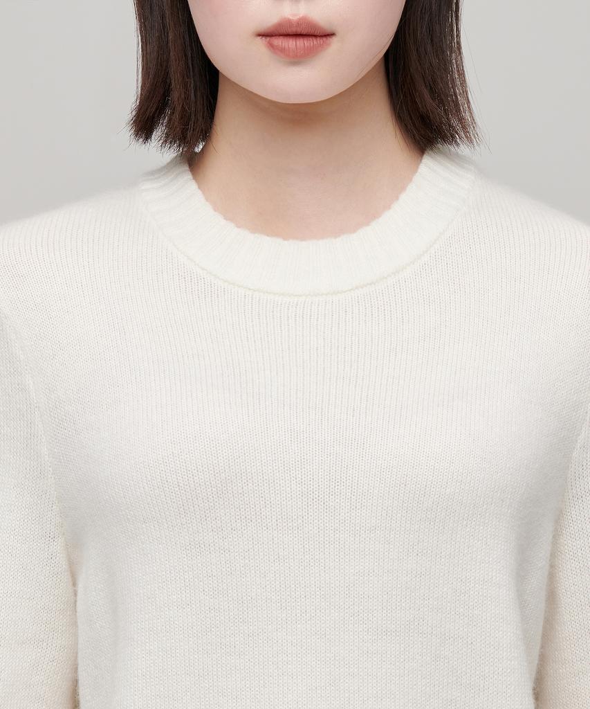 MUSINSA STANDARD WOMAN Women'S Angora Blend Crew Neck Knit [Ivory]