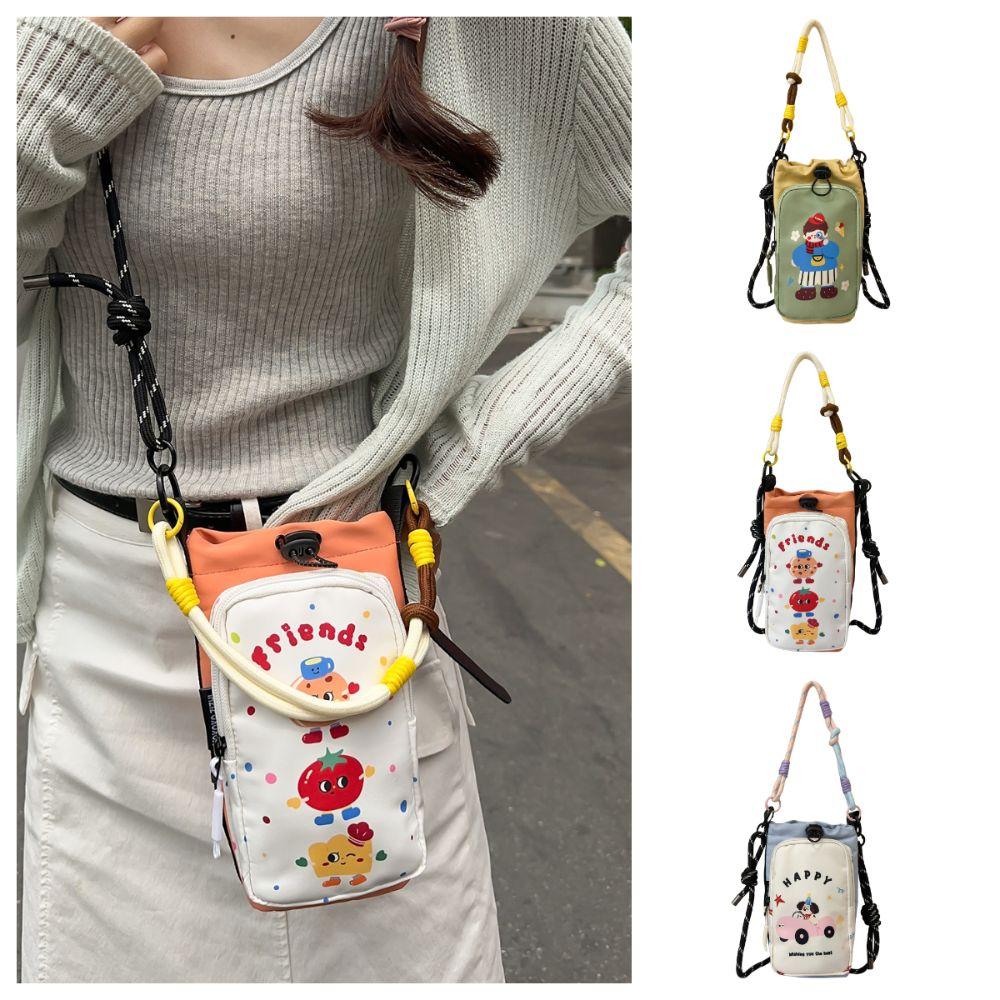 Bucket Shape Water Bottle Bag Dopamine Style Lightweight Bag Outdoor Travel
