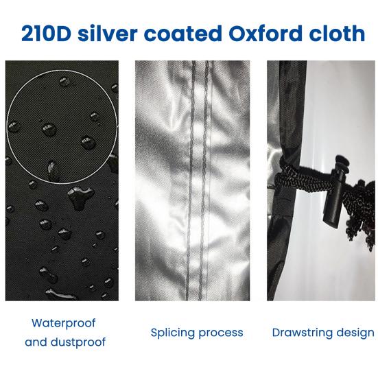 Чехол для угольного гриля Ткань Оксфорд Круглый Защитный чехол для гриля Устойчивый к разрывам Водонепроницаемый Чехол для гриля барбекю со шнурком для защиты в любую погоду