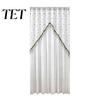 French Style Lace Door Drapes Sheer Floral Curtain with Beads, Embroidered Gauze Room Bedroom Partition Curtains Divider, Rod Pocket Doorway