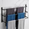 Promotion!Three Stagger Layers Towel Holder Bars Towel Rack Bathroom Accessories Set 304 Stainless Steel Matte Black
