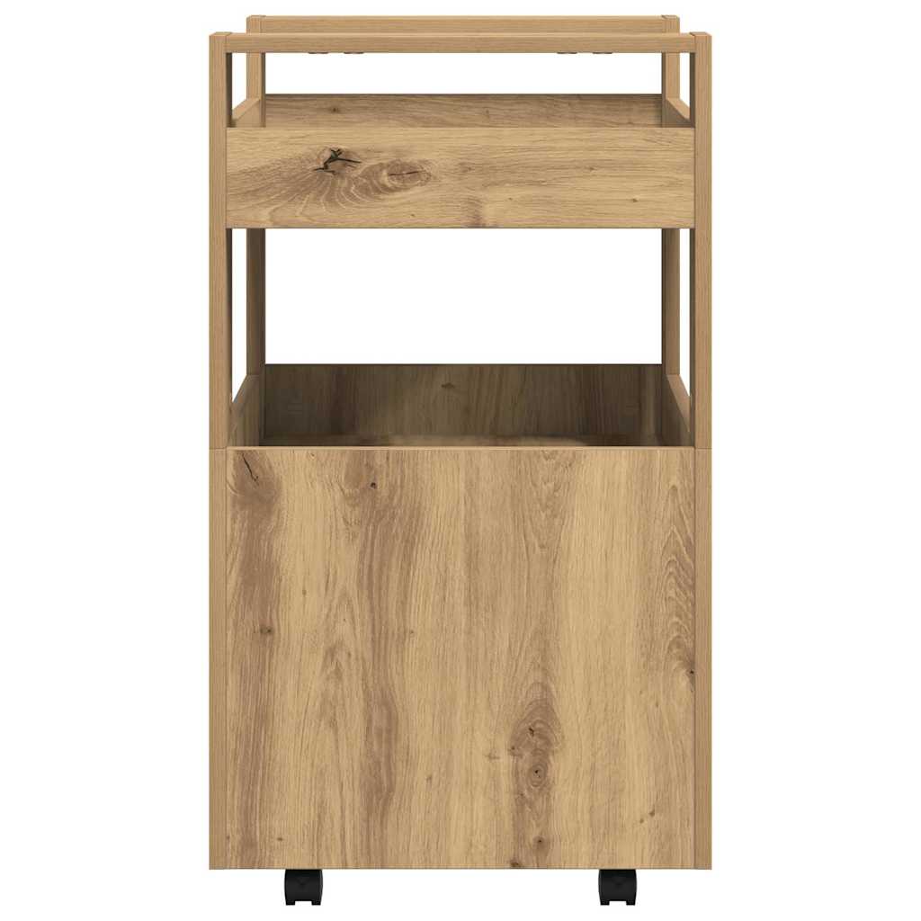 Kitchen Trolley Artisan Oak Finish 60 x 45 x 80 cm Engineered Wood