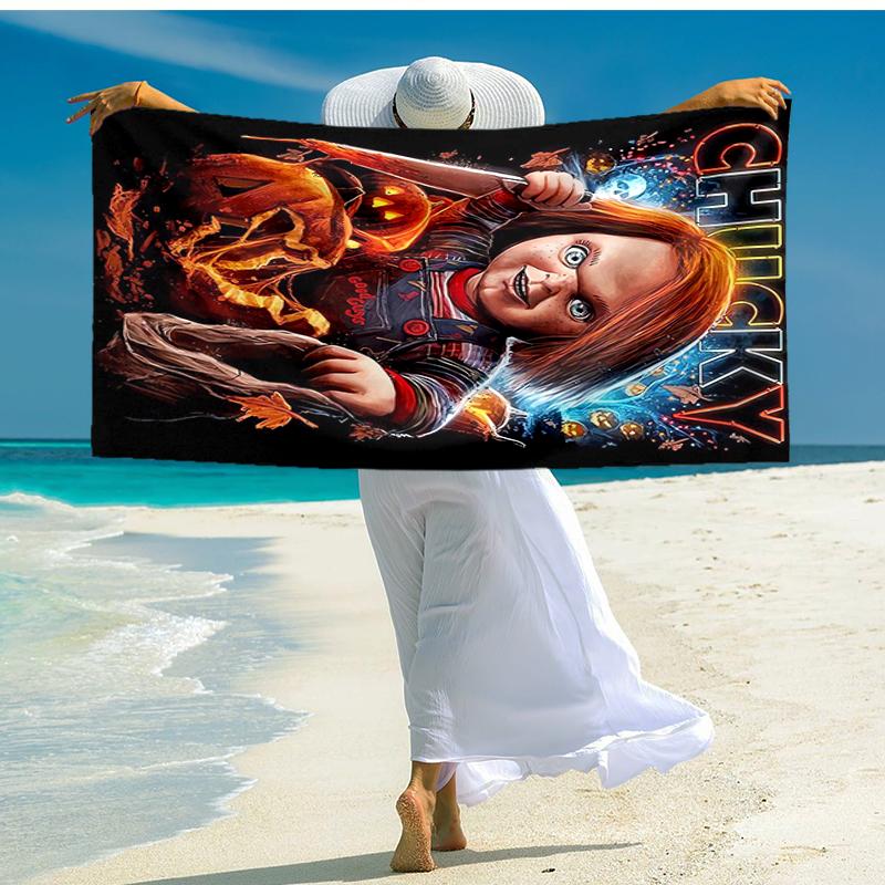 Ultra-Soft Beach Towel with Chucky Theme,Ideal for Pool - Camping, Diving - Perfect Travel Essential, Vibrant Beach Towel.