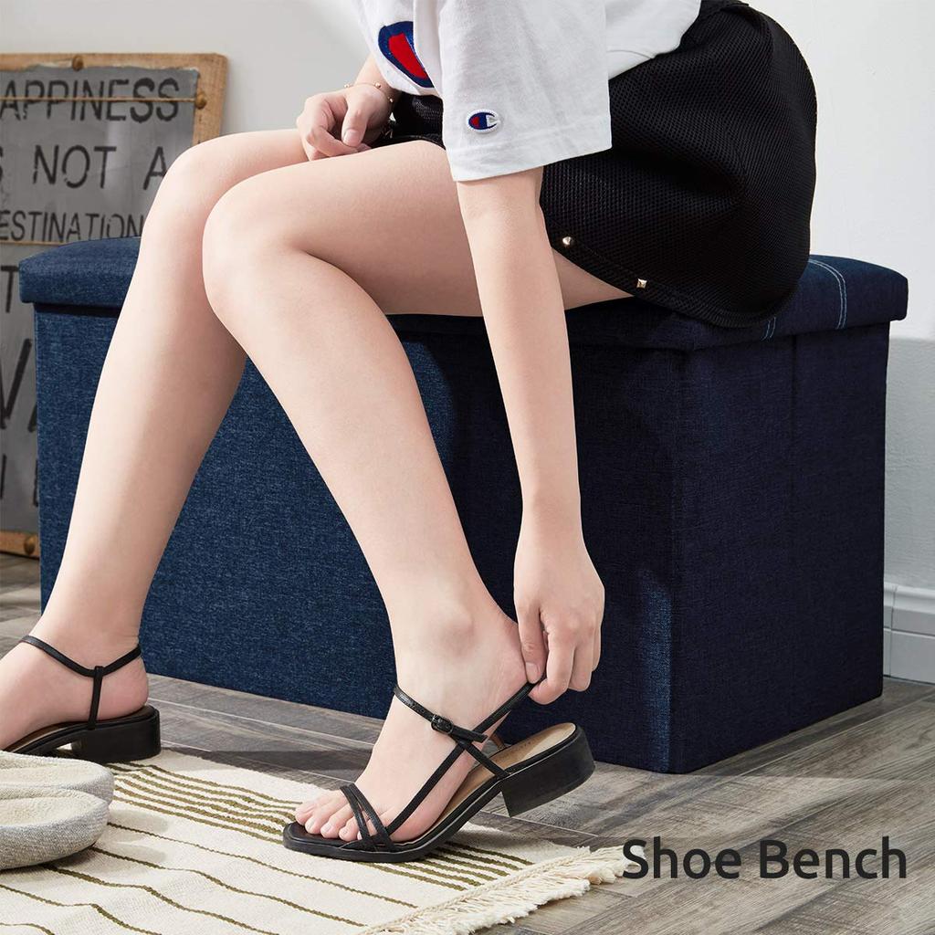 YOUDENOVA Складное хранение с пуфом и подходит для гостиной и изготовлено из табурета грузоподъемностью 160 кг, двухместный, хранение, подставка для ног, комнаты,