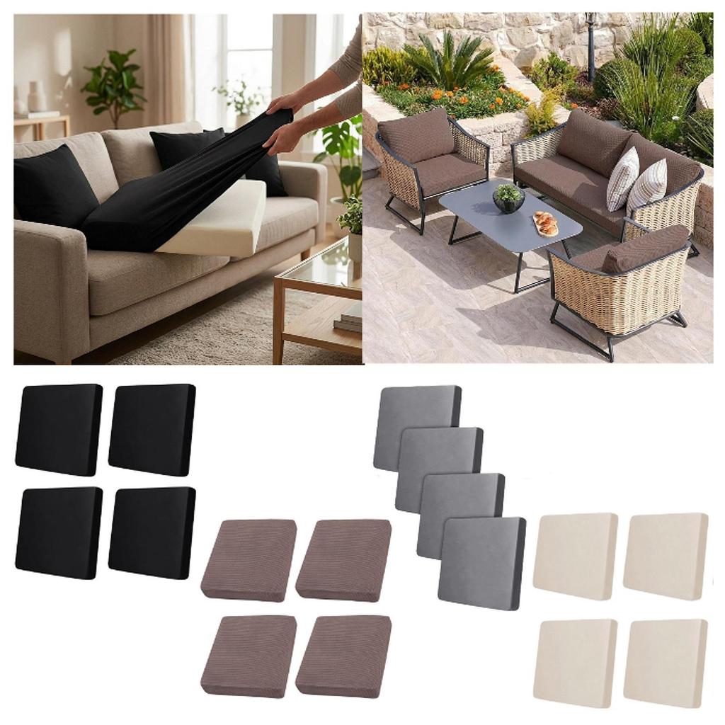Milk Silk Stretch Sofa Cushion Cover Elastic Furniture Protector Outdoor Seat Cover for Patio Chairs and Garden Use