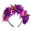 Bright Artificial Marigold Flower Headband Vivid Faux Marigold Floral Headpiece  Holiday Gathering