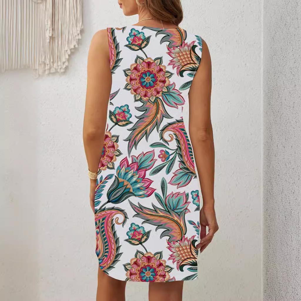 GMXIA Summer Fashion Vest Sleeveless Dress Casual Beach Party Dress Women's Temperament Dress