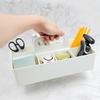Plastic Portable Storage Organizer Segmented Space Saving Handle Sectional Tray Container Pen Holder Storage Basket