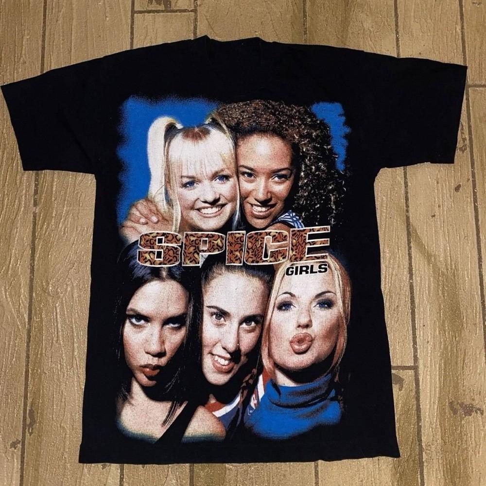 Винтажная футболка Spice Girls, Ретро футболка с графикой женской поп-группы, Мерч поп-группы 90-х, Унисекс футболка