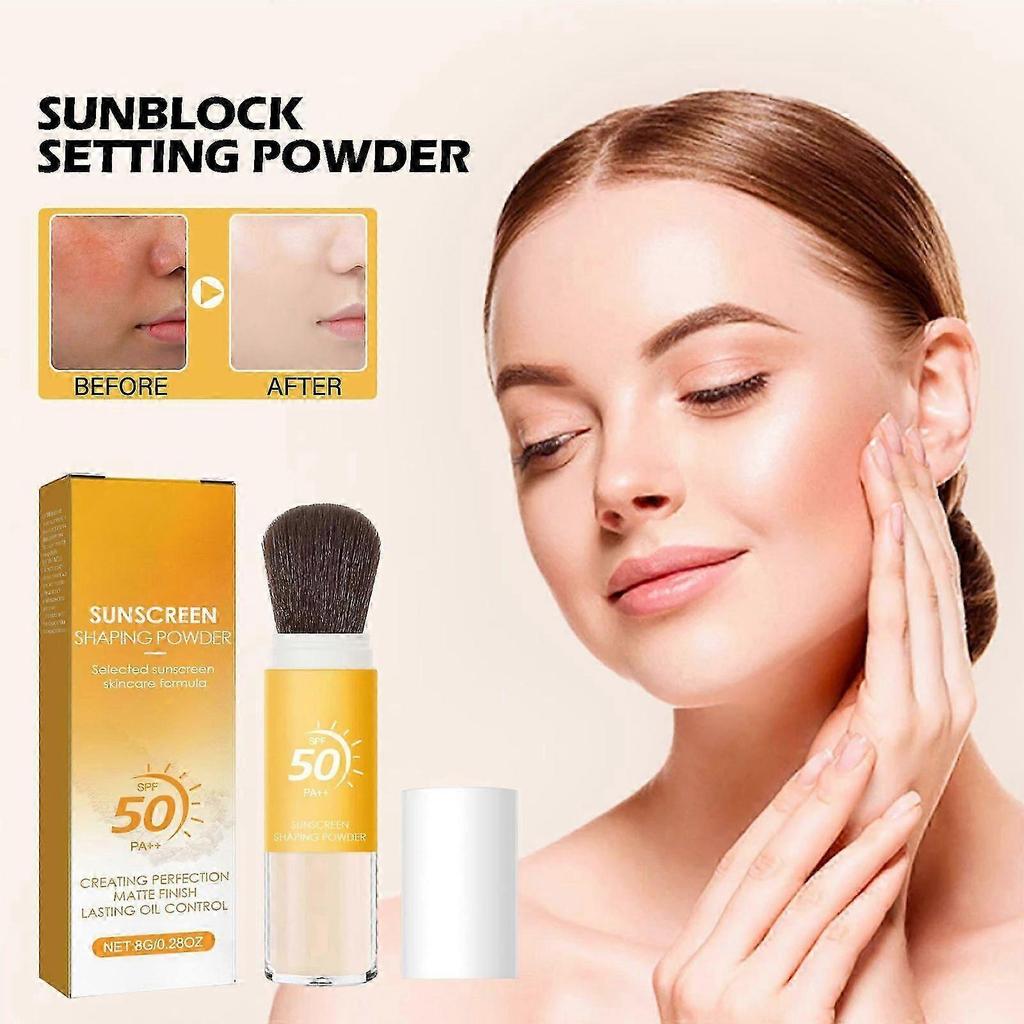 Limited time!!Amz Sunscreen Setting Powder Daily Makeup, Natural, Light, Breathable, Oil-Control, Long-Lasting, Non-Cakey Setting Powder