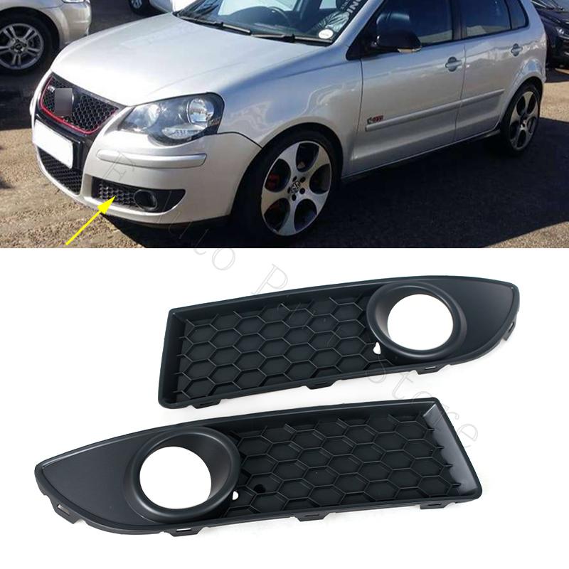 Для VW POLO GTI 2006 2007 2008 2009 MK4 9N3 передний бампер автомобиля противотуманные фары рамка крышка решетка противотуманные фары накладка на капот
