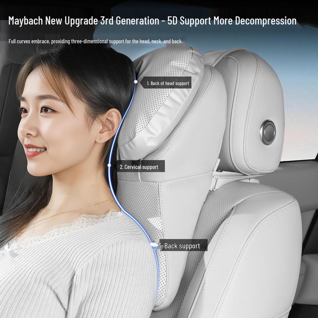 Maybach Gen 2 Headrest & Neck Support Pillow for Mercedes-Benz & Tesla