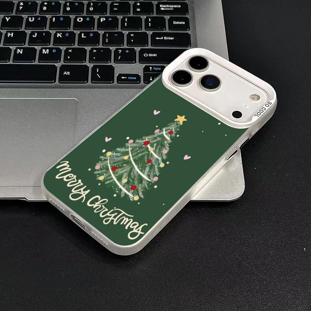 Чехол для телефона с рисунком елки для iPhone17 16 15 14 13 12 11 Pro/ Max/Plus ударопрочная задняя крышка защита от отпечатков пальцев