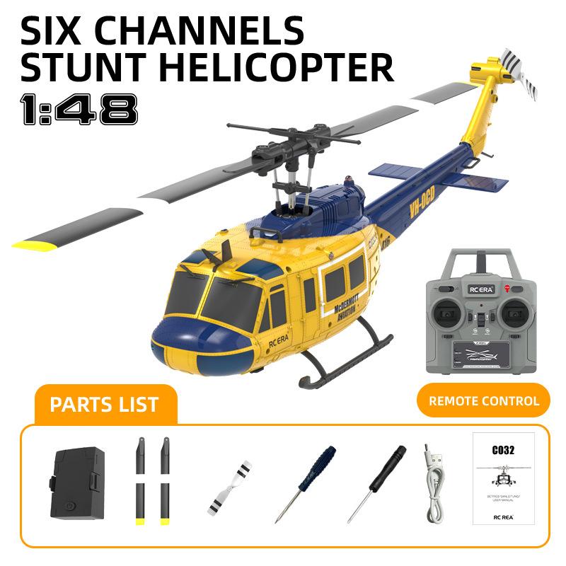 C032 Uh-1 Huey Симуляция 3D Шестиканальный Свободный от элеронов Обратный полет Вертолет-трюкач Электрическая модель самолета с дистанционным управлением Игрушка