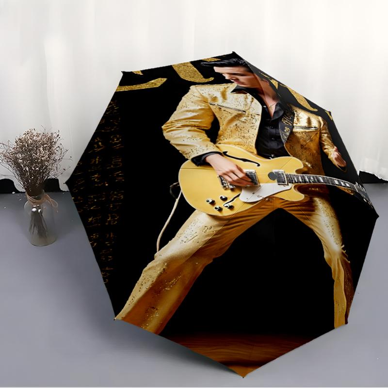 Elvis Fashionable Automatic Opening/Closing Folding Umbrella. Portable and Foldable, Ideal for Gift, Travel, and Daily Use.