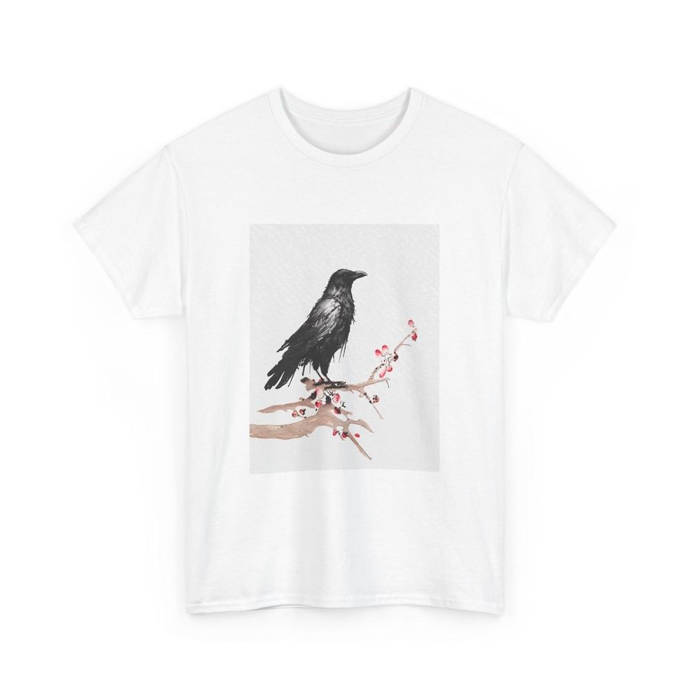Crow Japanese Art T-Shirt, Raven Japanese Kyosai Woodblock Women Men Shirt