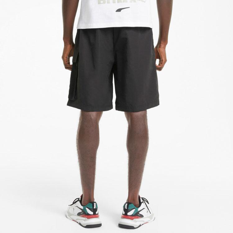 Puma Avenir Cargo Mesh Pocket Casual Шорты Мужские Брюки Черные 599766-01