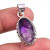 Подвеска из натурального облачного аметиста, выполненная вручную из цельного серебра 925 пробы, 1,25'' l3O12