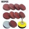 100PCS Sanding Disc Sand Paper Hook Loop Sander+Backer Pad+M6 Drill Adapter 50mm