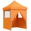 Foldable Pop Up Party Tent with 4 Side Panels Orange