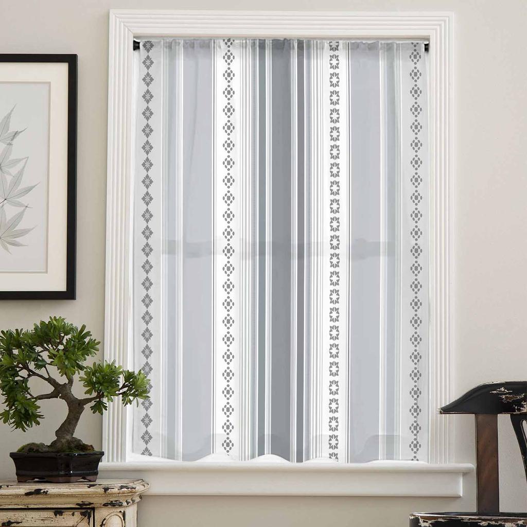 Line Flower Decoration Sheer Curtains for Kids Bedroom Living Room Voile Window Curtains Tulle Drapes