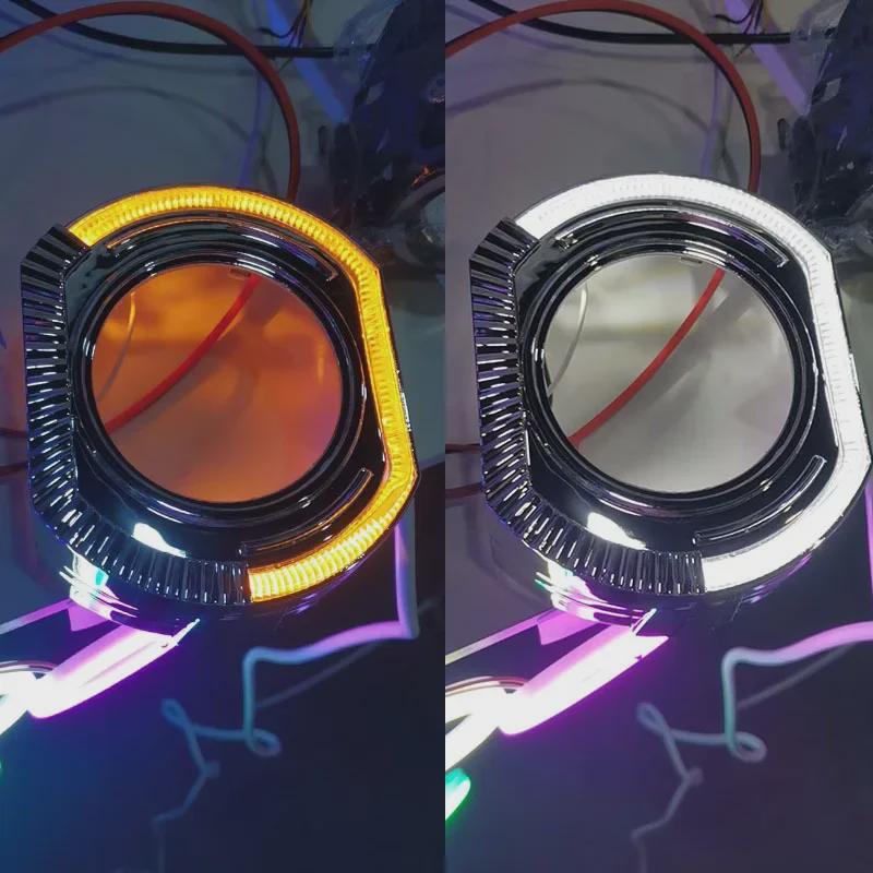 Спортивная версия 2,5/3 дюйма с двумя линзами LED Angel Eye Cover для автомобильных фар