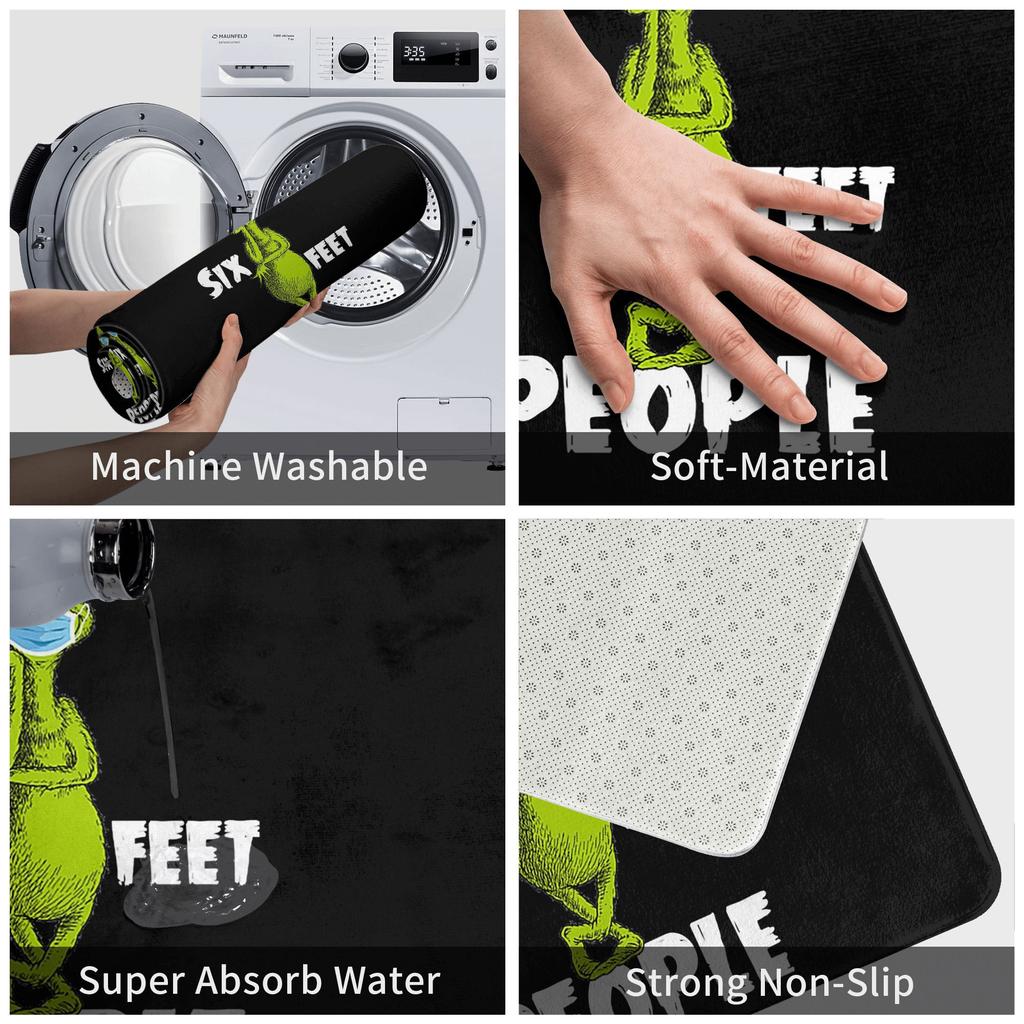 Six Feet People Non-slip Doormat Floor Mat Washable Carpet Rug for Kitchen Entrance Home Bathroom Footpad Mats