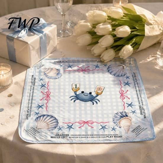 Poker Game Table Cover Square Mahjong Mat for Table, Anti-Slip Noise Reduction Card Pad Cover, Waterproof Washable Diatomaceous American
