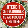 HD Tin Sign Interdit De Stationner Ne Pas Bloquer LEntree Round Metal Wall Art French No Parking Sign Decor