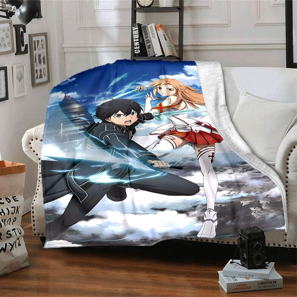 1pc Sword Art Online2 Blanket, Gift, for Men and Women, Soft Blanket, Good for Sofa Bed Couch Travel, Lightweight Flannel Blanket