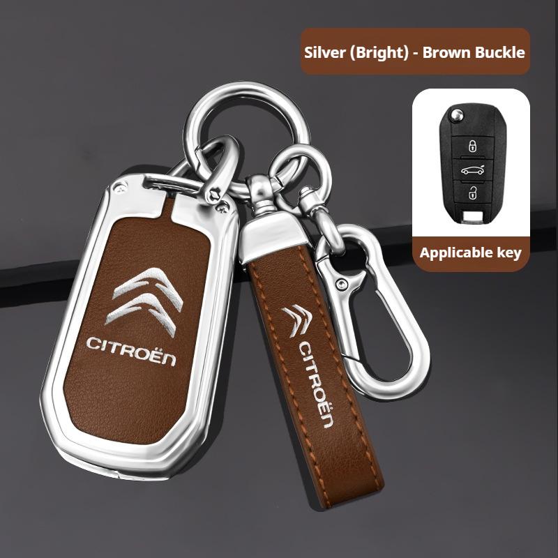 AGX4   Zinc Alloy Car Key Case Cover Citroen C4 C5 C3 C1 C2 C6 C8 Picasso Berlingo VTS Xsara C-Crosser C-Elysee Jump KeyChain Metal Key