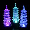 Night Light Battery Colorful Lights Powered Pagoda Acrylic Tower Shape LED Lamp