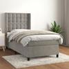3132903 vidaXL Bed with Box Spring and Mattress Light Grey 100x200cm Velvet