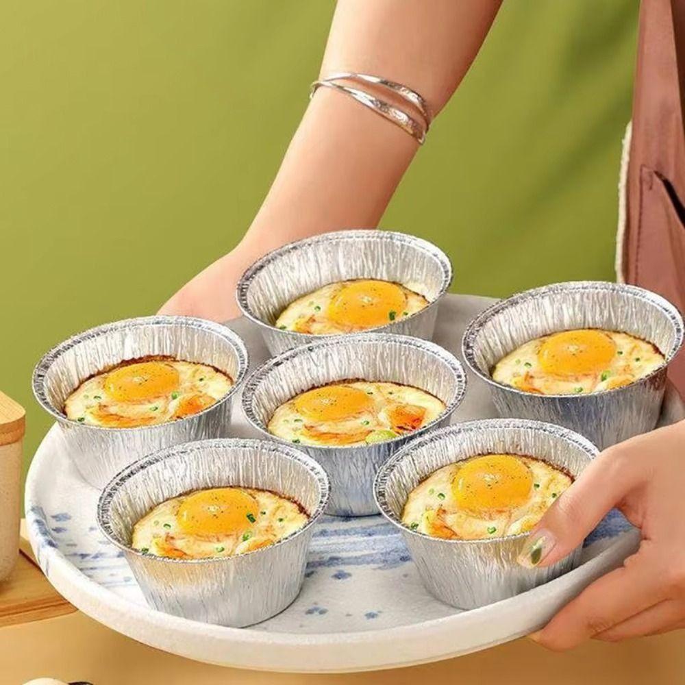 50Pcs Non-stick Baking Cup Tray Disposable Cupcake Mold Aluminum Tin Foil Baking Pans  Catering