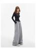 Women's 2-Color Elastic Waist Wide-Leg Pants with Drawstring - Spring 2025 Casual Slim Straight Floor-Length Drape Style