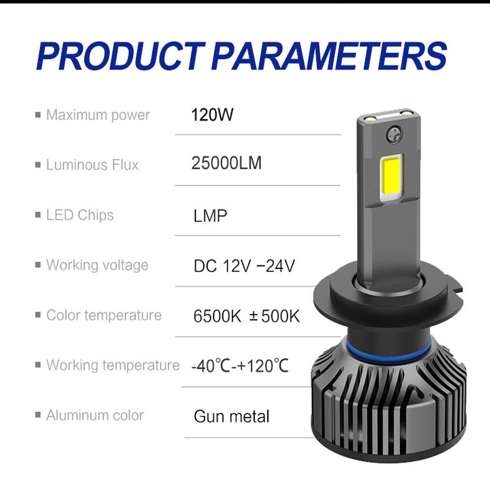 2 шт. H7 светодиодный Canbus 25000LM 120 Вт H11 светодиоды H4 H1 H8 HB3 9005 9006 HB4 9012 Hir2 лампы для автомобильных фар мотоцикл авто противотуманные фары 6000K двойная медная трубка