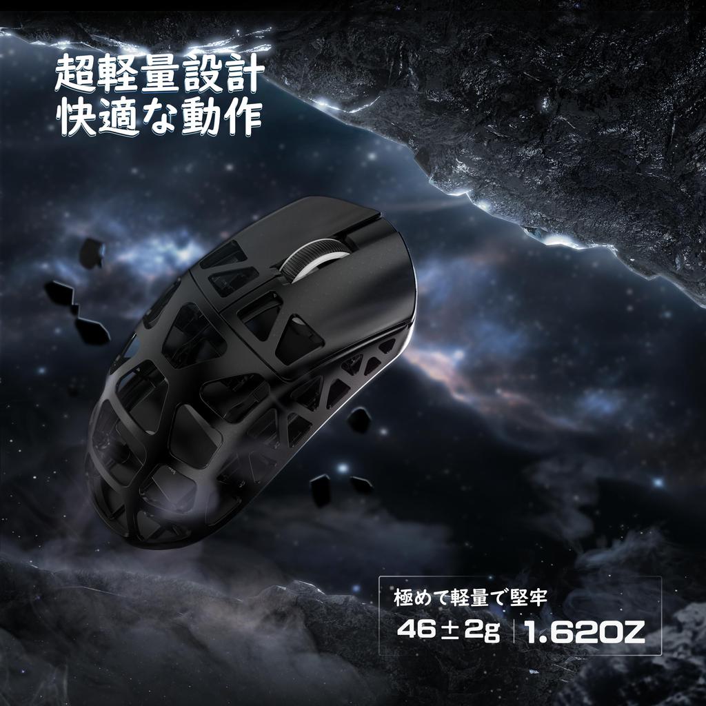 Игровая мышь ATTACK SHARK R3 из магниевого сплава, беспроводная PAW3395, 8000 Гц, 46 г, сверхлегкая, проводная, 26000 точек на дюйм, с кабелем для катушки, быстрая зарядка, техническая