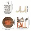 3pcs/Set Rustic Hello Fall Tiered Tray Decor Set Wooden Autumn Pumpkin Harvest Desk Decor For Autumn Home Kitchen Decoration Tha