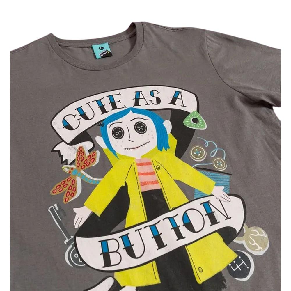 Coraline Womens/Ladies Cute As A Button Doll Fitted T-Shirt