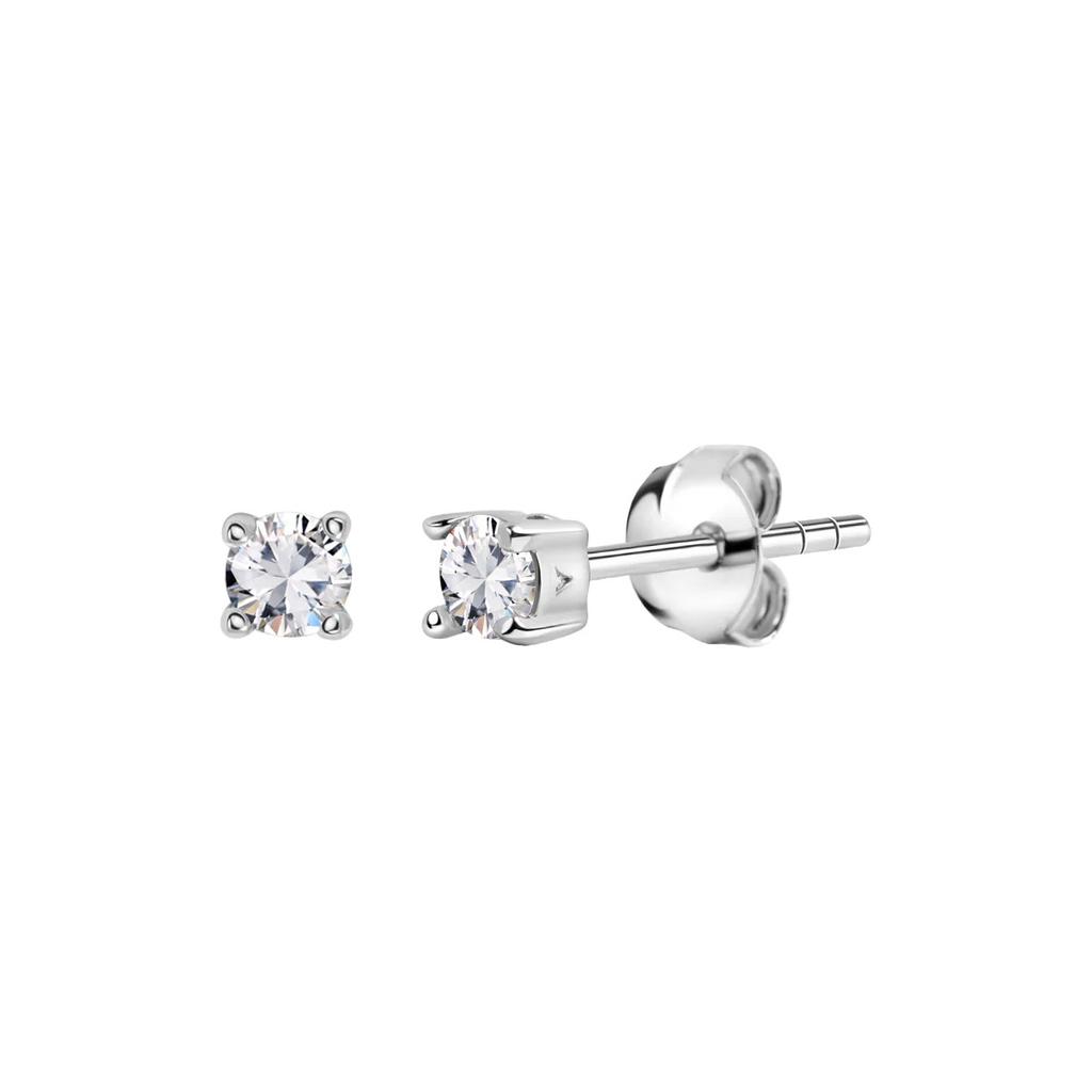 Small Silver Earrings with Cubic Zirconia - Ksc0567
