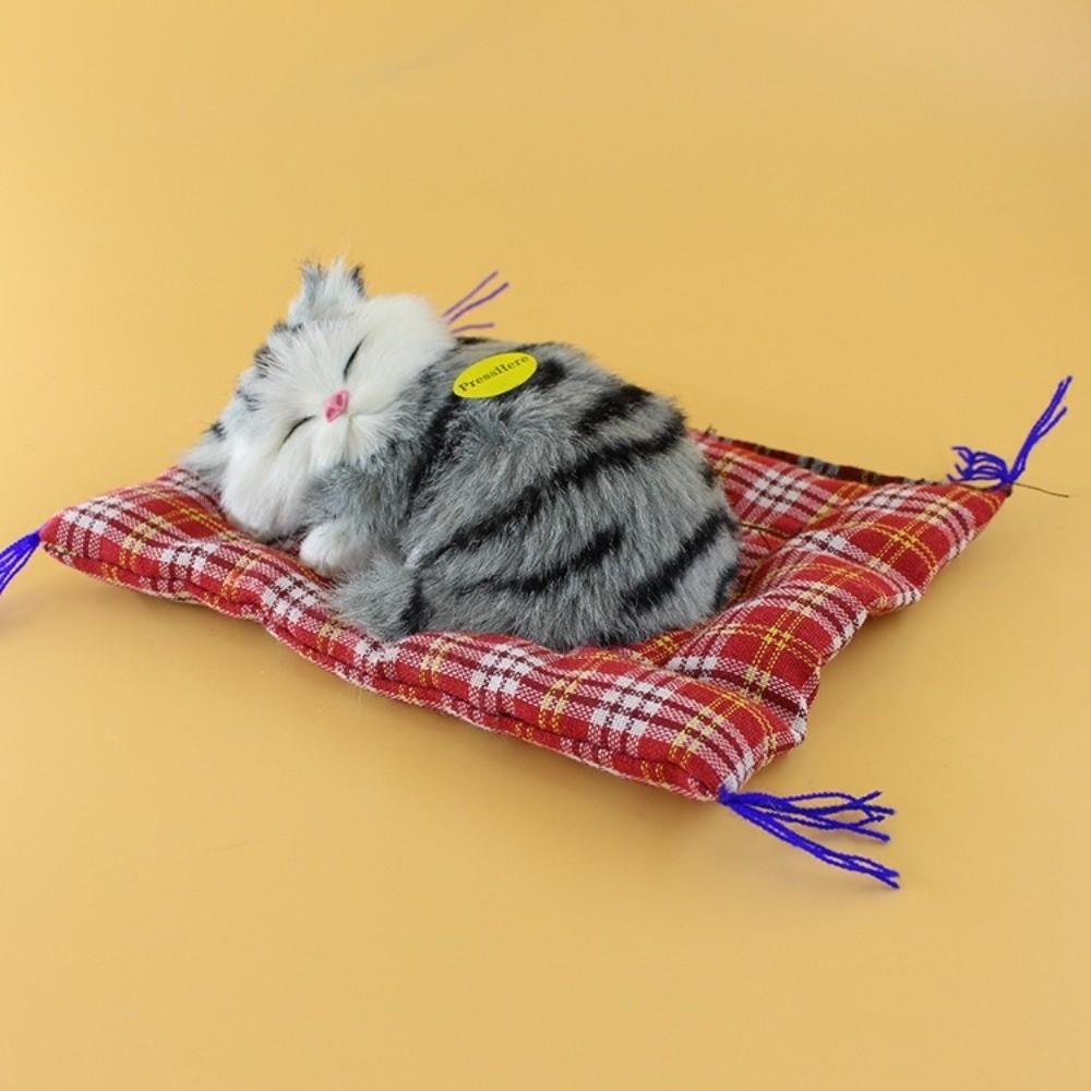 Simulation Sounding Kitten Plush Toy Sleeping Kittens Cat Plush Toy Cute Sleeping Cats Home