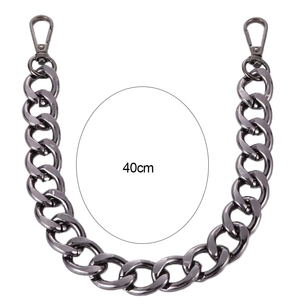 40 см панк-металлическая толстая цепочка для сумки через плечо с ручками для сумки своими руками (черный)