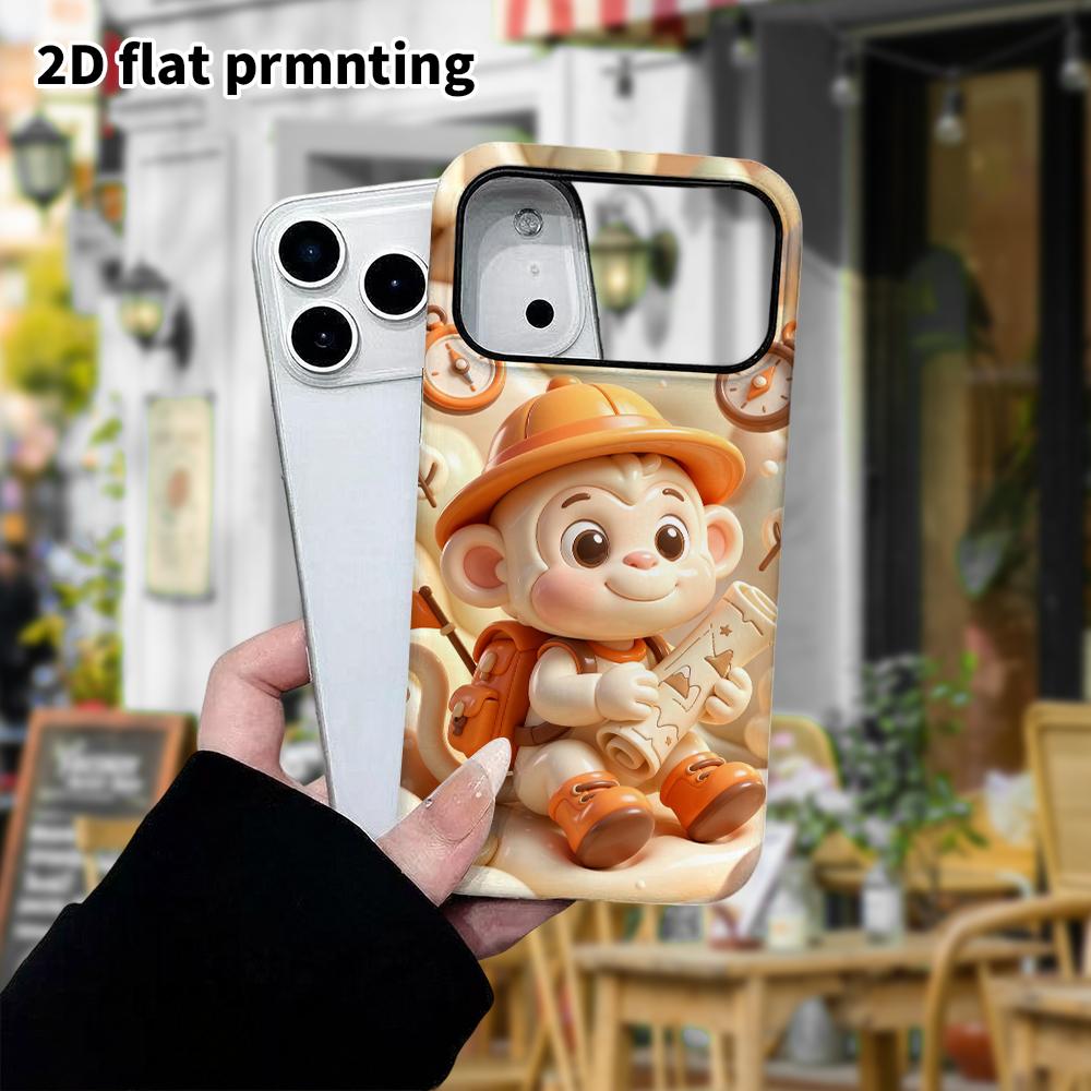 Phone Case: 2D flat design suitable for iPhone 18 17 16 15 14 13 Pro protective case, adventurous little monkey, perfect Christmas and Halloween holid