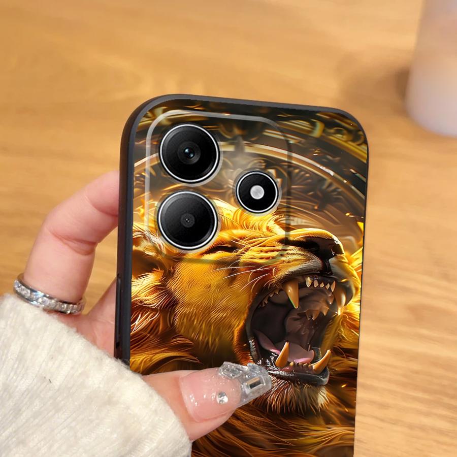 Крутой чехол-бампер с тигром и львом, черный, мягкий, для Xiaomi Redmi Note 11s 9S 12s 10S 9 10 11 12 Pro 13 14 Plus 7 8